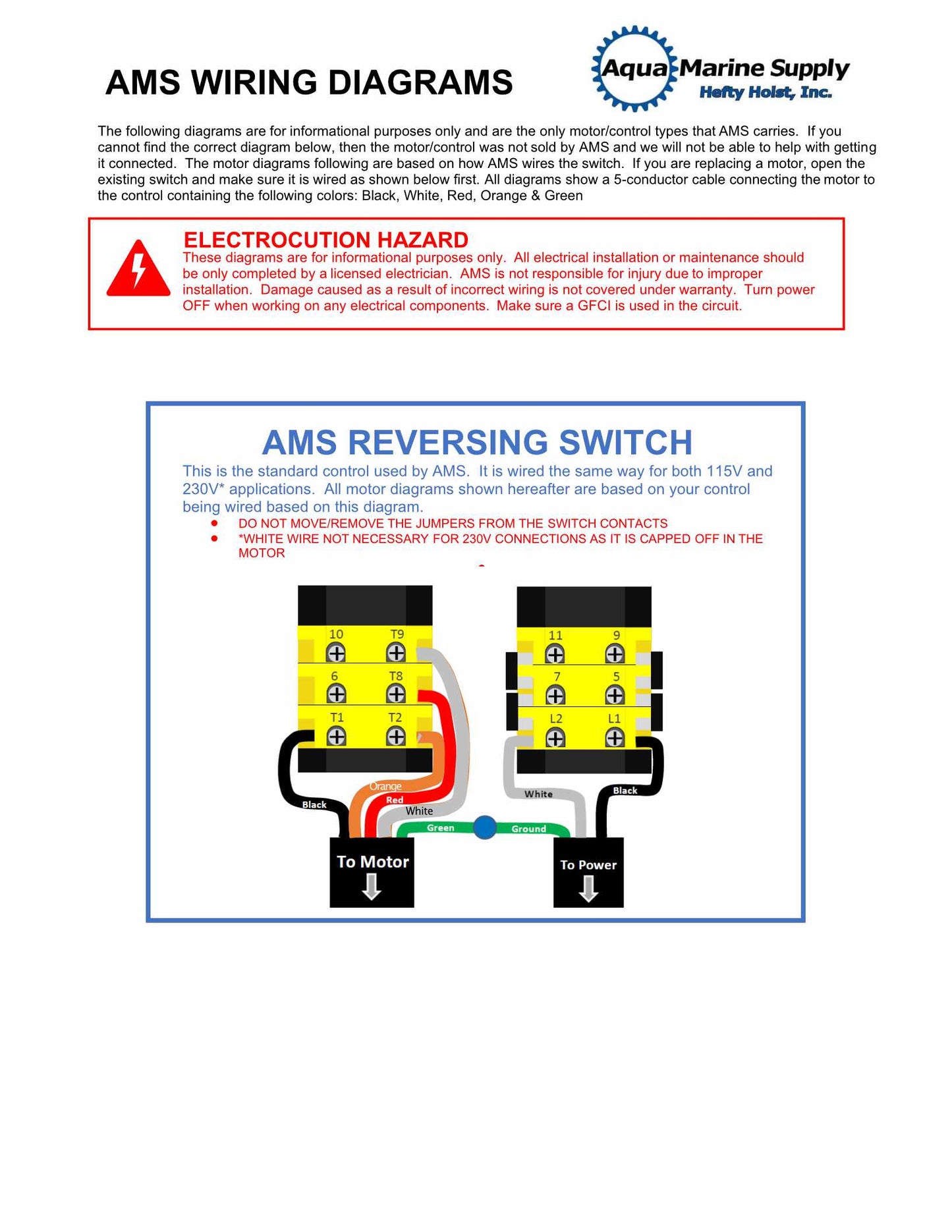 Aqua Marine Supply Rotary Up & Down Boat Lift Switch