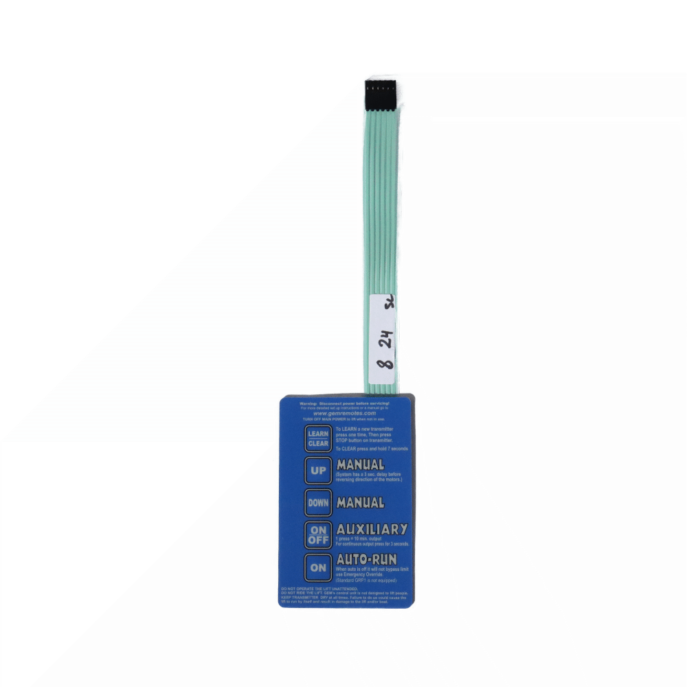 Universal Gem Remote Membrane Keypad