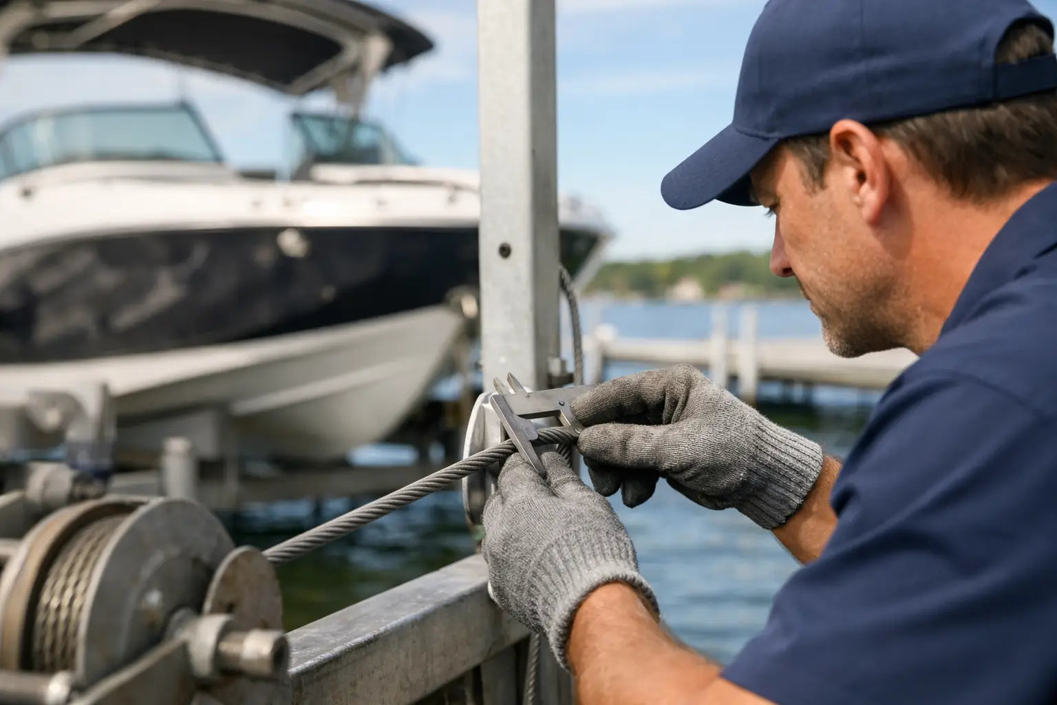 Boat Lift Cable Inspection Before Launch Day