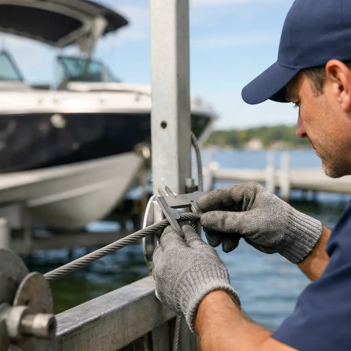 Boat Lift Cable Inspection Before Launch Day