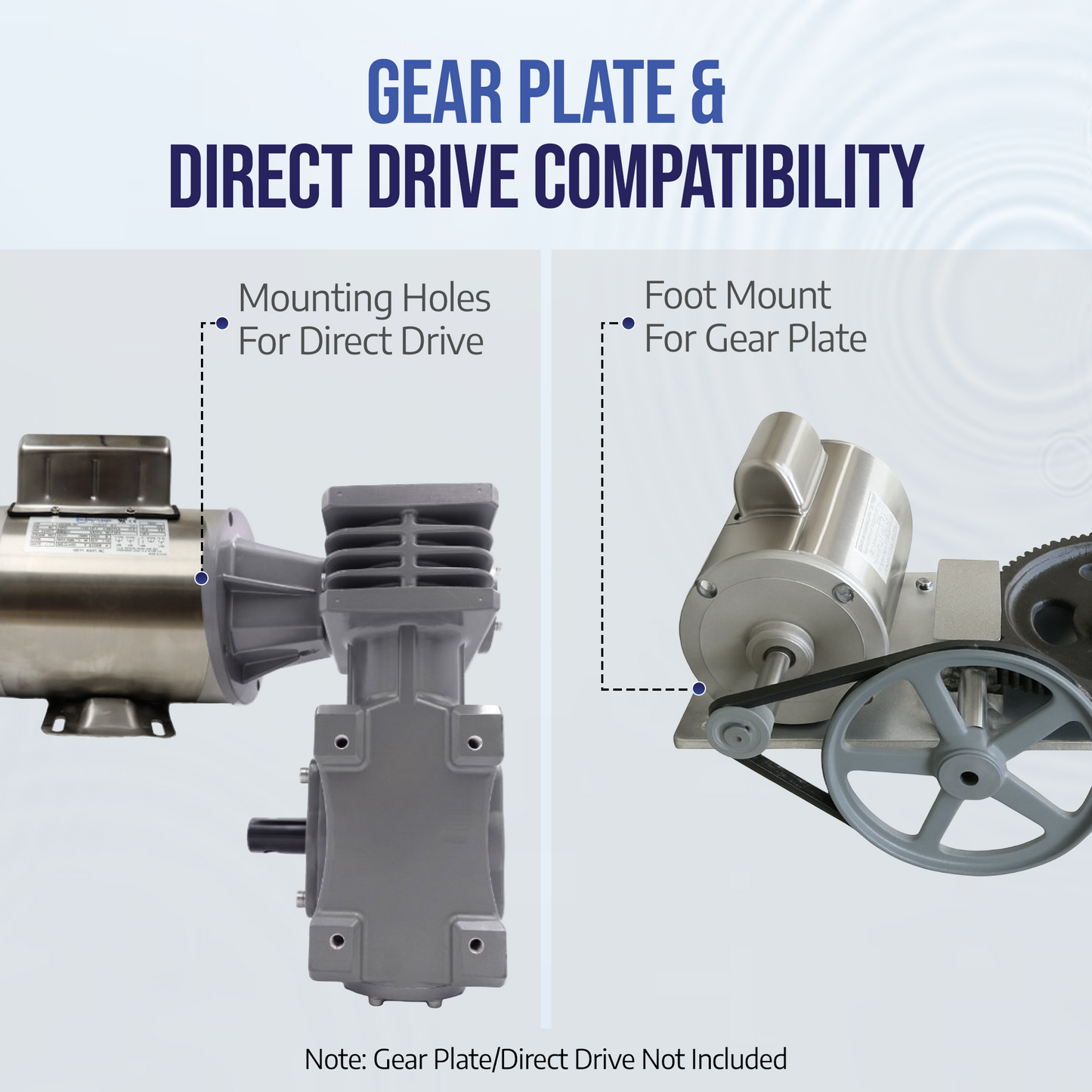 Aqua Marine Supply Boat Lift Motor 56 Frame –Direct Drive or Gearplate Mount: Stainless Steel-TENV: 1725 RPM