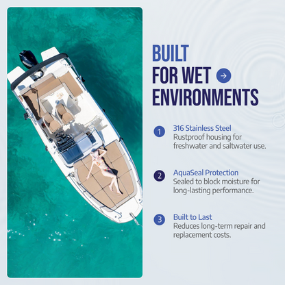 Aqua Marine Supply Boat Lift Motor 56 Frame –Direct Drive or Gearplate Mount: Stainless Steel-TENV: 1725 RPM
