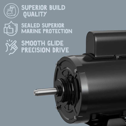 Aqua Marine Supply Boat Lift Motor, Painted Steel Rigid Base: 56 Frame