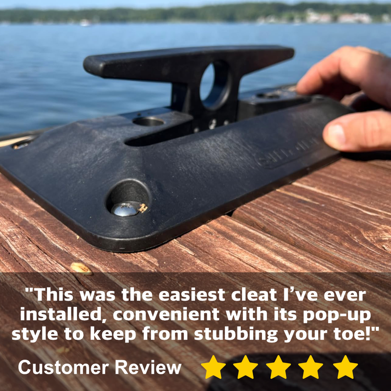 Large Nylon Folding Dock Cleat :9" Marine Grade Flip-Up Safety Cleat