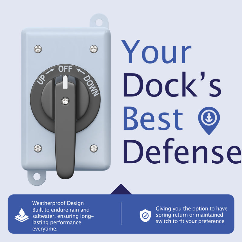 AMS Boat Lift Switch: With GCFI & 21 Ft Cable: 3-Position (Spring Return or Maintained)
