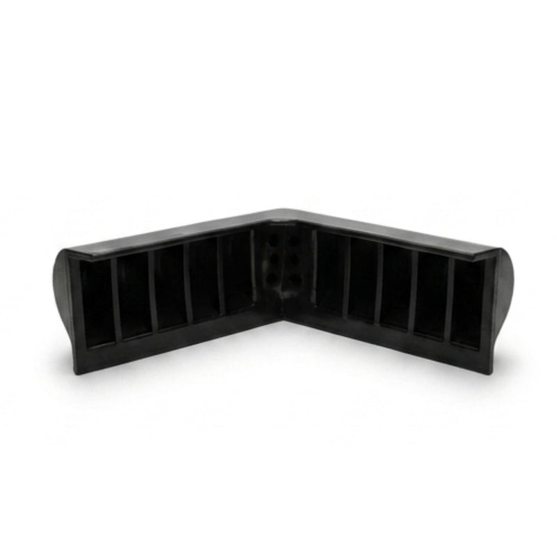 Black Marine Vinyl Rub Rail Corner Bumper: P-Style Edge Match Style