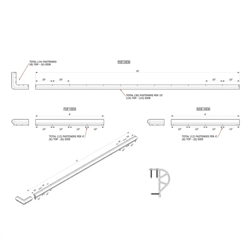 White Marine Vinyl Dock Rubrail Trim Bumper P-style