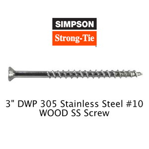 Simpson Strong-Tie S10300WPB #10 x 3" Deck-Drive DWP Wood Screws, 305 Stainless Steel